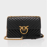 Bolso Pinko Classic Chevron Negro 100941 A0GK