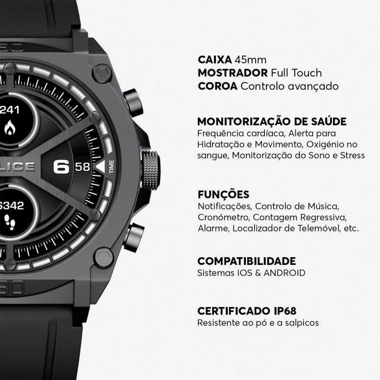 Reloj POLICE inteligente  My.Avatar Negro PEIUN0000102