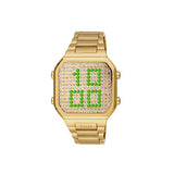 Reloj digital con brazalete de acero IPG dorado y caja con leds D-BEAR 3000130700