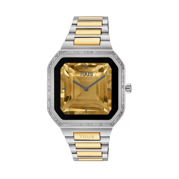 Reloj Tous B-Connect unisex con brazalete y caja de acero combinado IP dorado con bisel de circonitas 3000139000