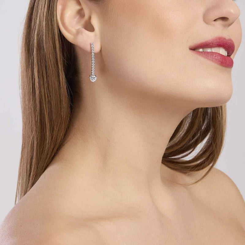 Pendientes Mabina con colgante de circonitas en forma de corazón 563800