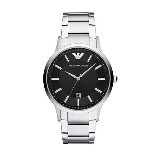 Reloj Emporio Armani Renato Hombre Plateado y Negro Analógico AR11181