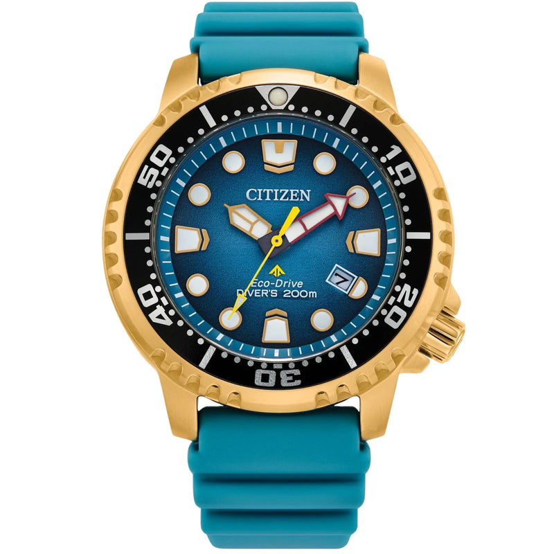 Reloj Citizen BN0162-02X Eco-Drive Promaster Diver 200 m Dorado Azul Celeste