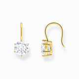 Pendientes Thomas Sabo con baño de oro y circonita blanca grande H2287-414-14