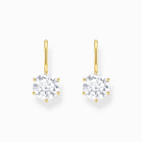 Pendientes Thomas Sabo con baño de oro y circonita blanca grande H2287-414-14