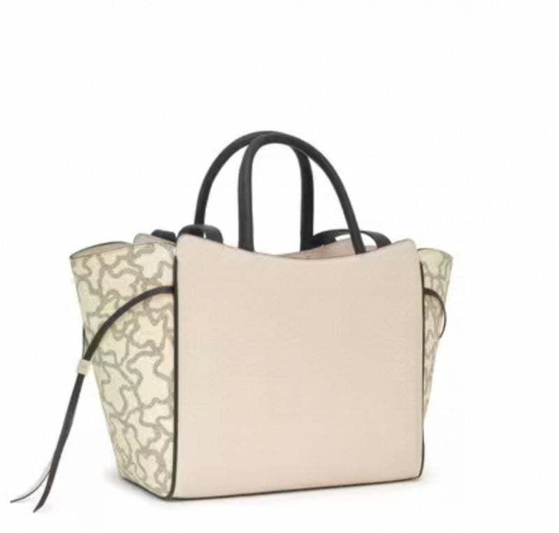 Bolso TOUS City mediano beige y negro Kaos Icon 2002186651