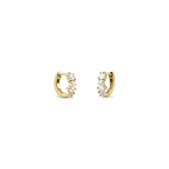 Pendientes Guess Jardin Aro Plata Baño Oro y Circonitas Blancas JSBE04462JWYGT-U