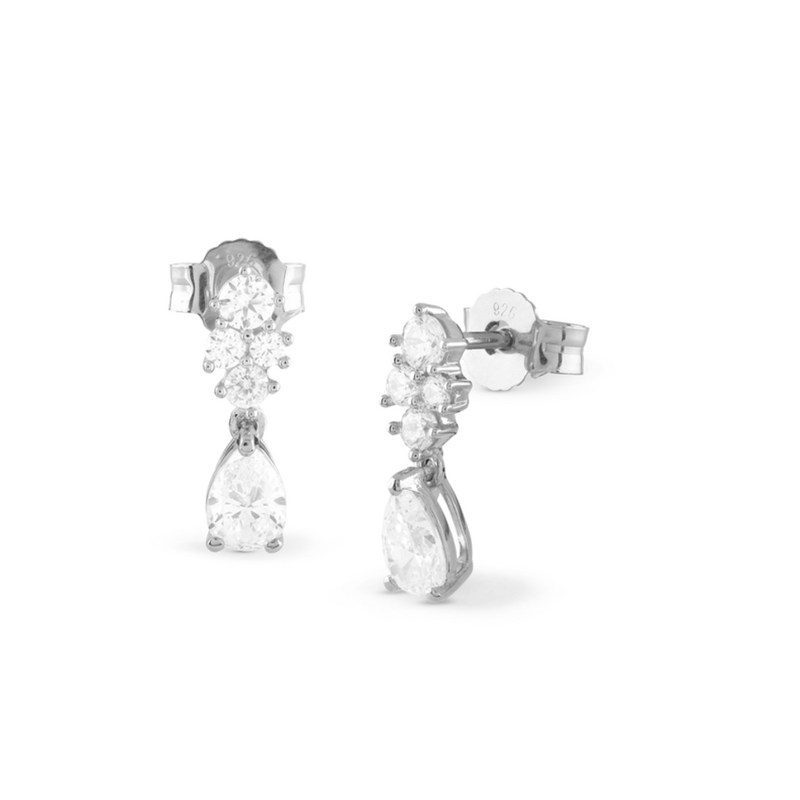 Pendientes Guess Jardin Plata Baño Rodio y Circonitas Blancas JSBE04496JWRHT-U