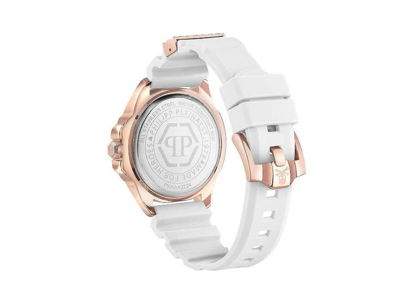 Reloj de Cuarzo Philipp Plein The Skull, PVD Oro Rosa, Blanco, 44 mm, PWAAA2224