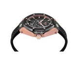 Reloj Philipp Plein SKELETON ROYAL Rose Gold & Black 46mm PWPFA0224 automático de acero y silicona