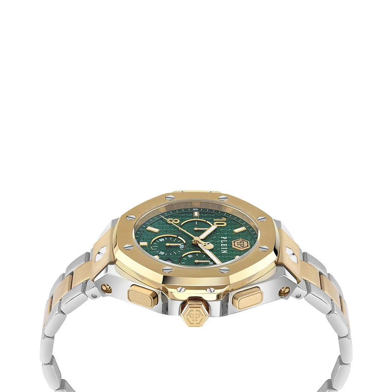 Reloj de Cuarzo Philipp Plein Chrono Royal, PVD Oro, Verde, 46 mm, PWPRA0324