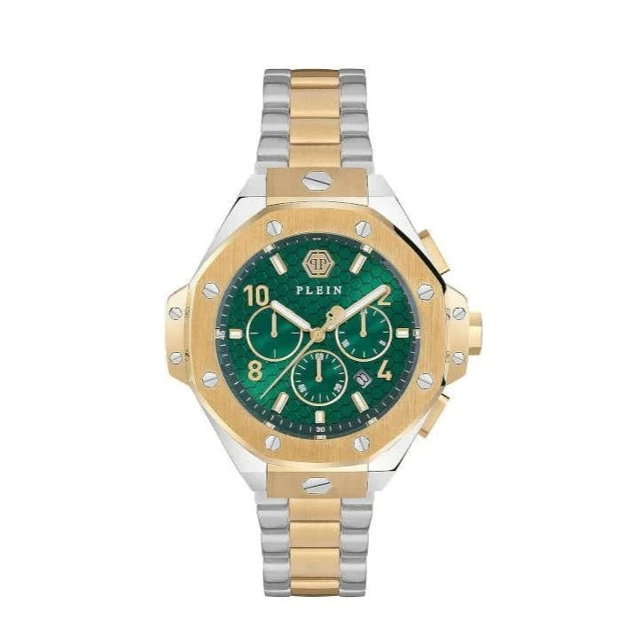 Reloj de Cuarzo Philipp Plein Chrono Royal, PVD Oro, Verde, 46 mm, PWPRA0324