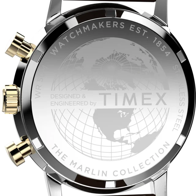 Reloj con correa de cuero TIMEX Marlin® Chronograph Tachymeter 40mm TW2W60400