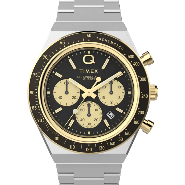 Reloj de pulsera de acero inoxidable Q TIMEX® Chronograph de 40 mm TW2W64200