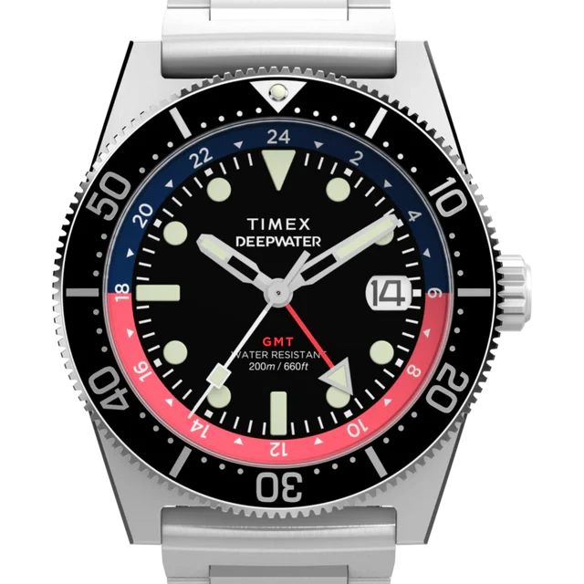 Reloj de pulsera de acero inoxidable TIMEX Deepwater Reef 200 GMT 41mm TW2W95300