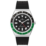 Reloj Q TIMEX GMT 38mm con correa de caucho sintético TW2W57500